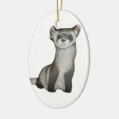 黒い足のフェレット セラミックオーナメント (左)