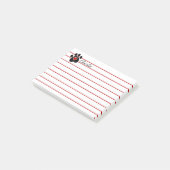 黒い足のプリントおよび赤いハート ポストイット (アングル)