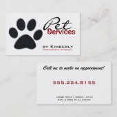 黒い足のプリントペットグルーミングの名刺 名刺 (正面/裏面)