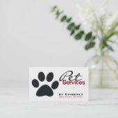 黒い足のプリントペットグルーミングの名刺 名刺 (スタンド正面)