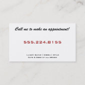 黒い足のプリントペットグルーミングの名刺 名刺 (裏面)