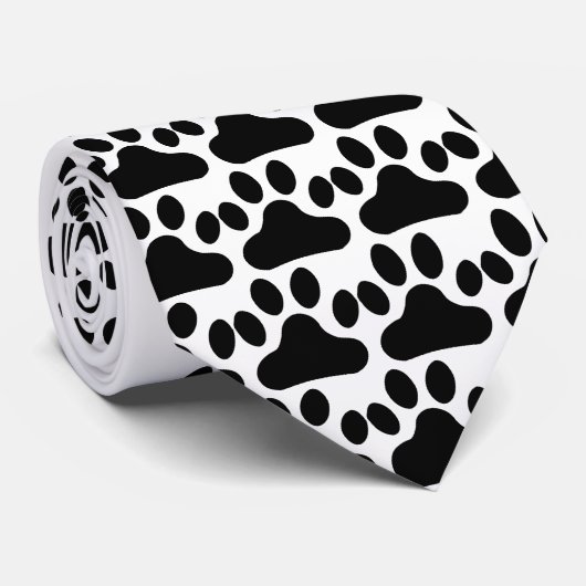 黒い足のプリント ネクタイ (ロール)