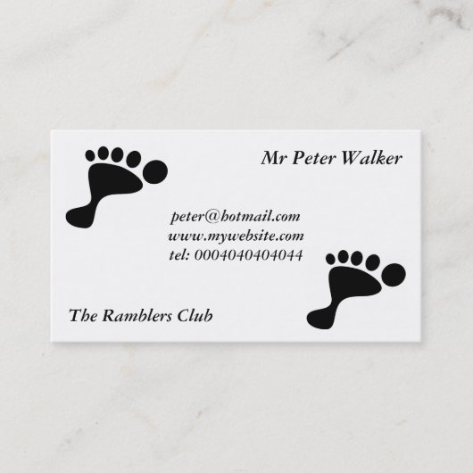 黒い足のプリント 名刺 (正面)