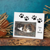 黒い足跡ペット写真プレート フォトプラーク (側面)