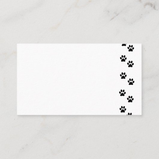 黒い足、犬のトリマー、ドッグウォーカー、ペットショップ 名刺 (裏面)