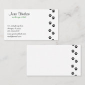 黒い足、犬のトリマー、ドッグウォーカー、ペットショップ 名刺 (正面/裏面)