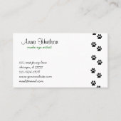 黒い足、犬のトリマー、ドッグウォーカー、ペットショップ 名刺 (正面)