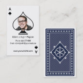 黒い踏鋤エースのトランプのポーカーの写真テンプレート 名刺 (正面/裏面)