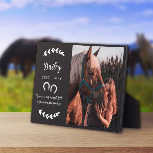 黒い蹄のグリーン写真馬記念碑 フォトプラーク