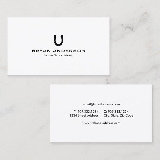 黒い蹄鉄の名刺 名刺 (正面/裏面)