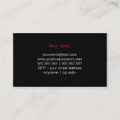 黒い車の背景に3つの星すごいがある 名刺 (裏面)