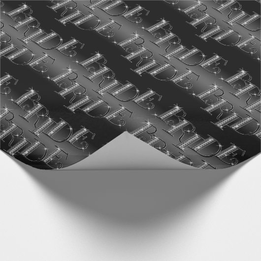 黒い輝やきの花嫁のダイヤモンドのジュエリー ラッピングペーパー (角)