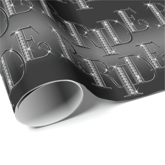 黒い輝やきの花嫁のダイヤモンドのジュエリー ラッピングペーパー (ロールコーナー)