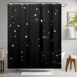 黒い輝モダンくシークインシャワーカーテン シャワーカーテン