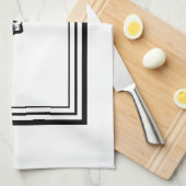 黒い輪郭を持つ白黒のバイオリンの巻物 キッチンタオル (四つ折り)