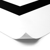 黒い輪郭を持つ白黒のバイオリンの巻物 ポスター (角)