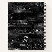 黒い農村風の名前 ビジネス ロゴ ノートブック (裏面)