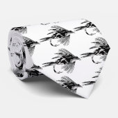 黒い迷彩柄のはえの魚釣りの魅惑 ネクタイ (ロール)