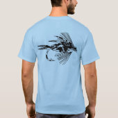 黒い迷彩柄のはえの魚釣りの魅惑 Tシャツ (裏面)