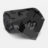 黒い迷彩柄パターン ネクタイ (ロール)