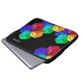 黒い追加の名前で3D Bright Rainbowランダムキューブ ラップトップスリーブ (正面下部)