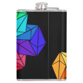 黒い追加名の上に3D Bright Rainbow Cube Triangles フラスク (裏面)
