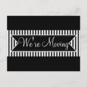 黒い通知はがきを移ストライプの動する 案内ポストカード (正面)