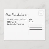 黒い通知はがきを移ストライプの動する 案内ポストカード (裏面)