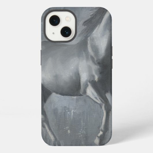 黒い連続した種馬 iPhoneケース (裏面)