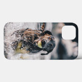黒い遊ラブラドールが水に取り込む Case-Mate iPhoneケース (裏面 (横))