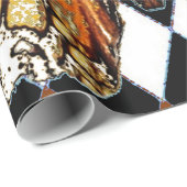 黒い道化師パターン(の模様が)あるなBROWN-WHITE BUTTERFL ラッピングペーパー (ロールコーナー)