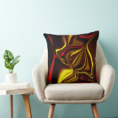 黒い部分を持つ黄金と赤の曲線 クッション (椅子)