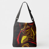 黒い部分を持つ黄金と赤の曲線 クロスボディバッグ (正面)