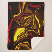 黒い部分を持つ黄金と赤の曲線 シェルパブランケット (正面)