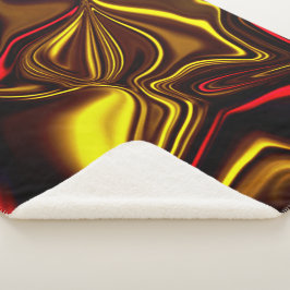 黒い部分を持つ黄金と赤の曲線 シェルパブランケット