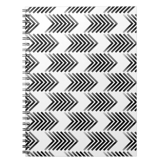 黒い部族の矢印パターン ノートブック (正面)