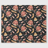 黒い醜いクリスマスセーター天気ホリデー ラッピングペーパー (フラット)