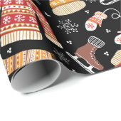 黒い醜いクリスマスセーター天気ホリデー ラッピングペーパー (ロールコーナー)