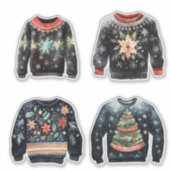 黒い醜いクリスマスセーター シール (正面)