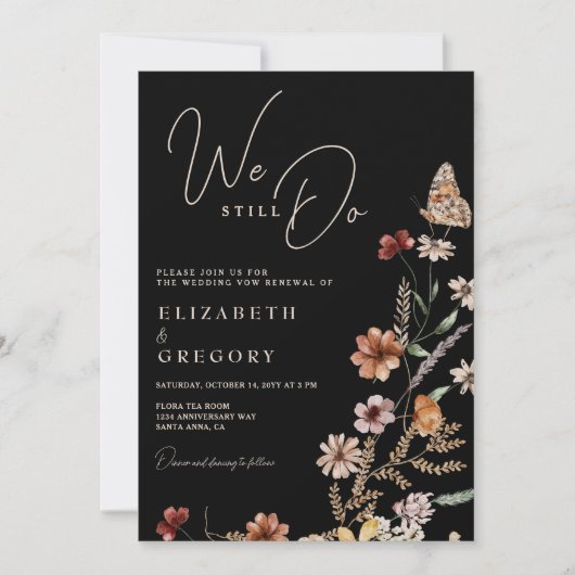 黒い野の花 まだ誓う 更新 招待状 (正面)