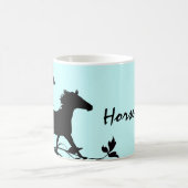 黒い野生の馬 コーヒーマグカップ (中央)