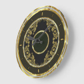 黒い金ゴールドおよび渦巻エレガントな柱時計 ラージ壁時計 (傾斜)