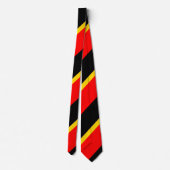 黒い金ゴールドおよび赤く広い連隊ストライプ ネクタイ (裏面)