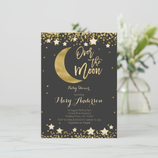 黒い金ゴールドが月の赤ん坊のシャワーを浴びる 招待状 (スタンド正面)