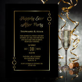 黒い金ゴールドが結婚披露宴の後ずっと幸せに 招待状