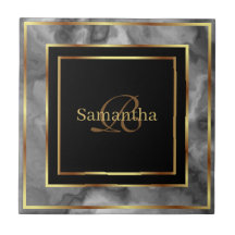 黒い金ゴールドと灰色のジオメトリック大理石