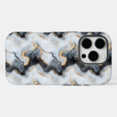 黒い金ゴールドと白い大理石効果iPhoneケース Case-Mate iPhoneケース (裏面 (横))