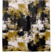 黒い金ゴールドと白 シャワーカーテン (正面)