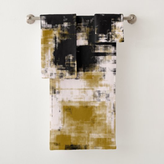 黒い金ゴールドと白 バスタオルセット (インサイチュ)