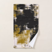 黒い金ゴールドと白 バスタオルセット (ハンドタオル)